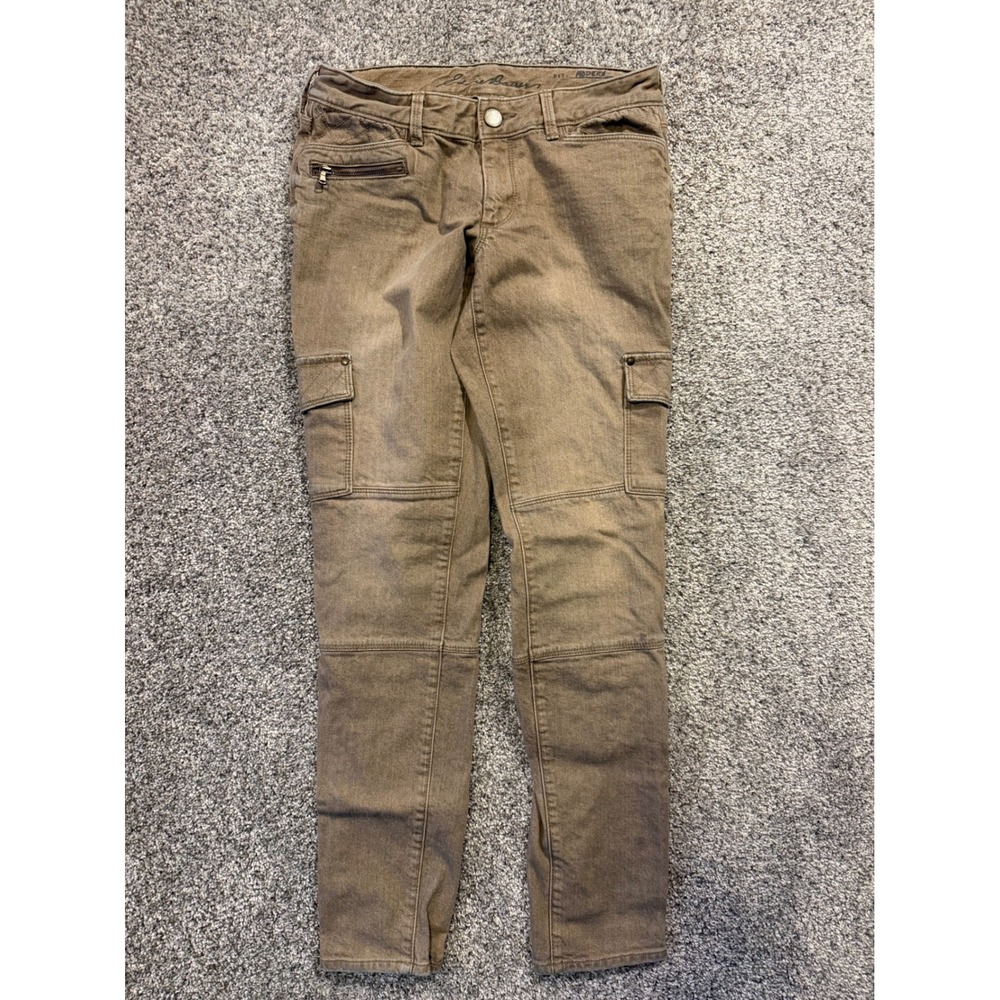Eddie Bauer Cargo Pant Women 2 Brown Modern Fit Slim Leg Utility Stretch Trouser